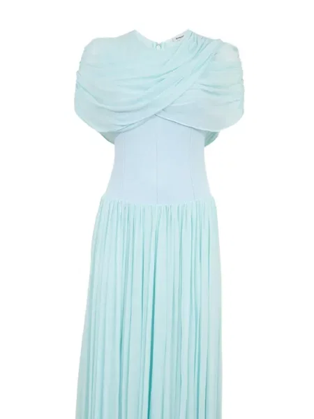 Rochie maxi Simkhai drapată de costum albastru