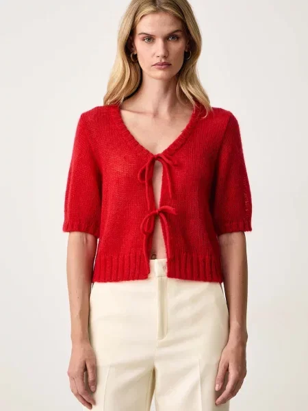 BOSS Orange cardigan pentru femei cu lână C_Fisolette portocaliu