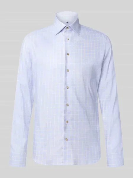Koszula o kroju slim fit biznesowa z czystej bawełny Seidensticker błękitna