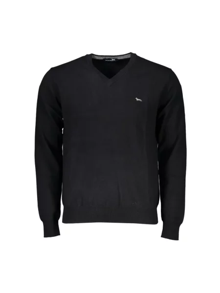 Haftowany sweter Harmont & Blaine elegancki czarny