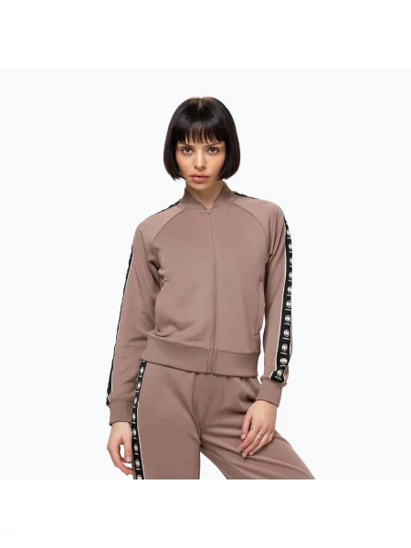 Дамски суитшърт Pitbull Verona Collar Zip chocolate mousse кафяво
