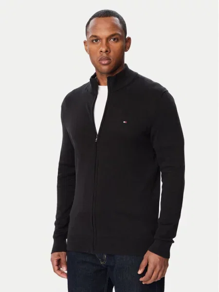 Tommy Hilfiger Pletena jopica Essential črna
