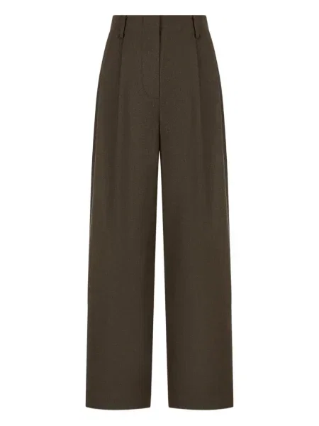 Pantaloni Studio Tomboy de lână plisate maro