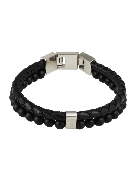 FOSSIL Zapestnica črna / srebrna