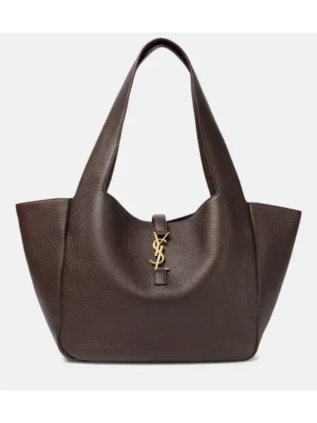 Duża torebka skórzana Saint Laurent skórzana czerwona