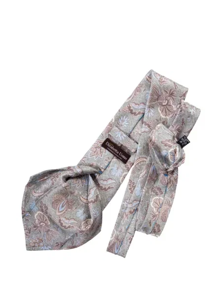 Cravată Elizabetta cu model floral cu imagine gri