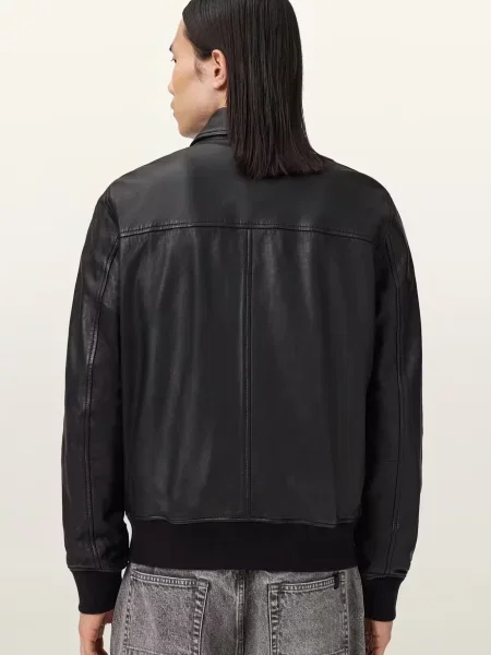 Кожаная куртка Allsaints черная