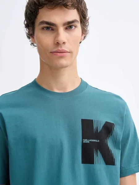 Футболка Karl Lagerfeld Jeans з принтом зелений