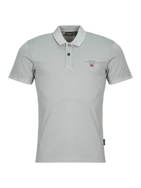 Jersey polo majica Napapijri s kratkimi rokavi siva