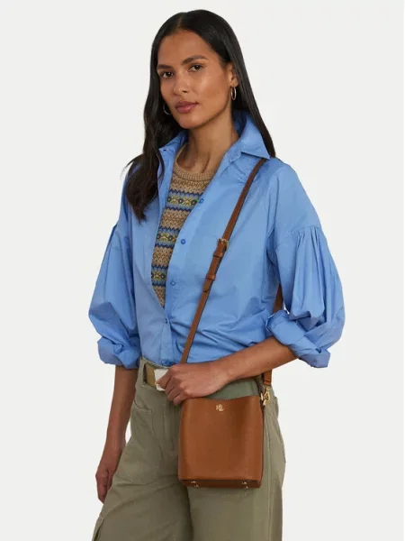 Lauren Ralph Lauren torebka skórzana brązowy