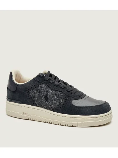 POLO RALPH LAUREN Sneakers Masters Court | piele întoarsă cu adaos de piele gri