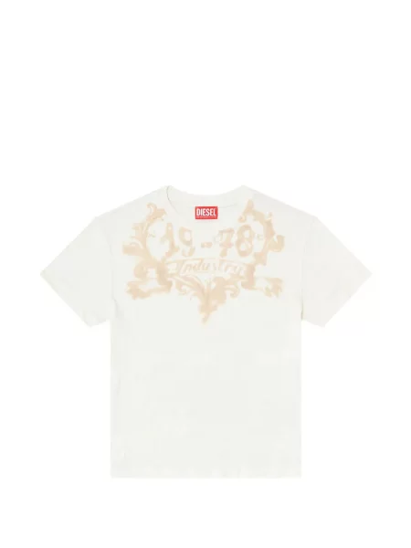 Tricou Diesel cu imagine alb