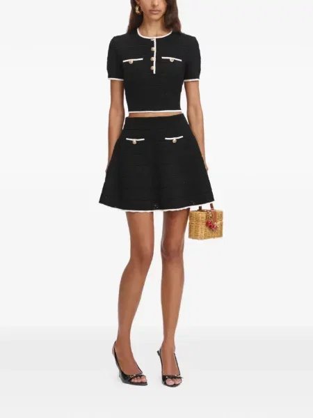 Spódnica mini Self-portrait pleciona czarna
