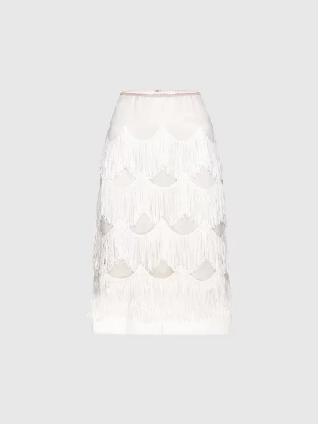 Юбка Marc Jacobs с бахромой бежевая
