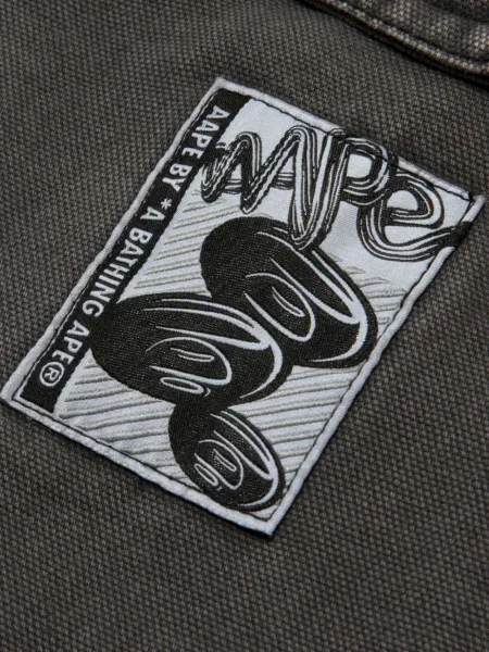 Pantaloni cargo Aape By A Bathing Ape cu autograf negru