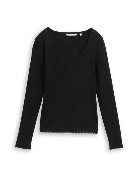 TOM TAILOR DENIM Tricou negru