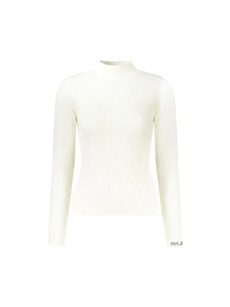 Sweter z golfem Pepe Jeans do golfa biały
