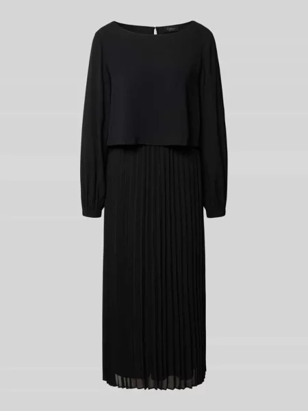 Sukienka casualowa o linii A z długim rękawem S.oliver Black Label czarna