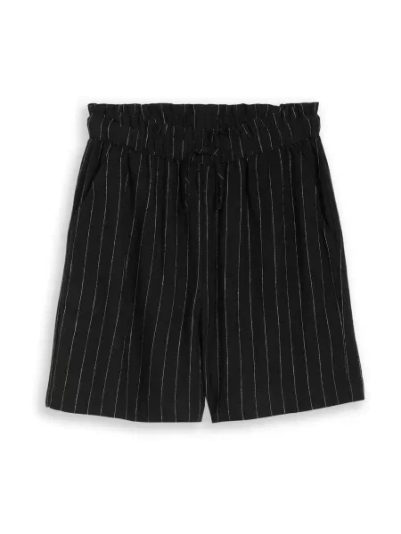 TOM TAILOR DENIM Pantaloni negru / murdar alb