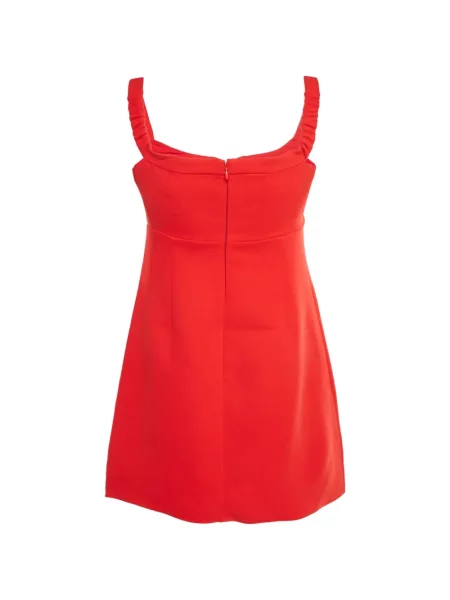 Rochie mini Self-portrait cu funde din crep roșu