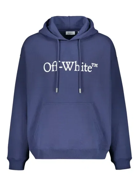 Hanorac cu glugă Off-white cu imagine alb