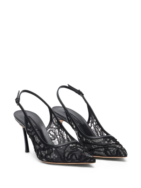 Pantofi cu toc Casadei din dantelă negru