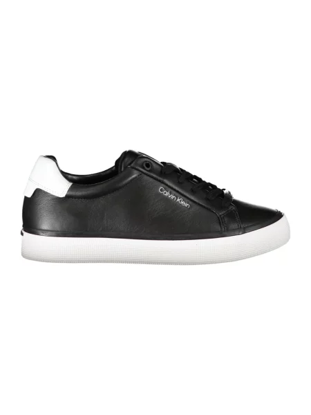 Trampki Calvin Klein skórzane eleganckie sznurowane czarne