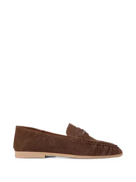 Pantofi loafer Kurt Geiger London din piele de căprioară cu autograf maro