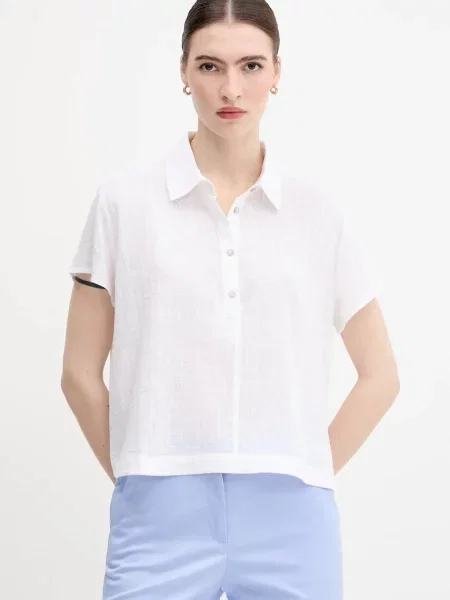 Bluza United Colors of Benetton za žene bez uzorka bijela