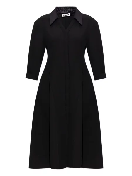 Sukienka maxi Jil Sander do kolan garniturowa czarna
