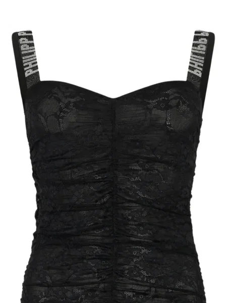 Rochie Philipp Plein din dantelă de costum negru
