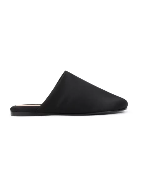 Klapki mules Carven skórzane ocieplane czarne