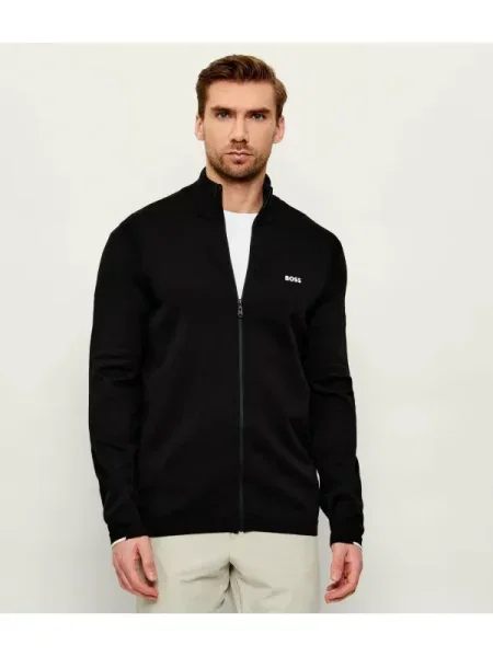 BOSS GREEN Pulover KN_Ever-X FZ negru