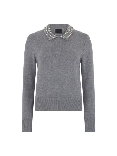 Sweter Pinko wełniany szary