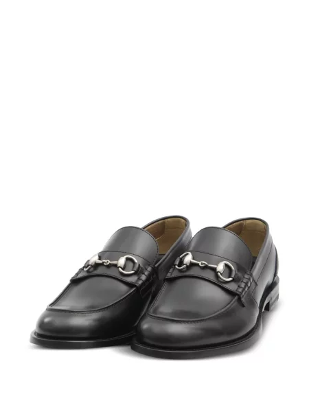 Kožne loaferice Gucci crna