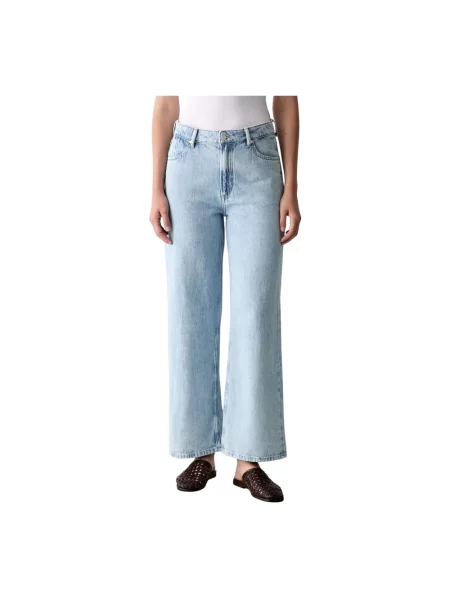 Marc O'Polo jeansy wide leg niebieskie