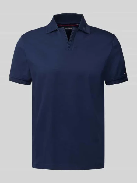 Koszulka polo Regular Fit z czystej bawełny Tommy Hilfiger granatowe