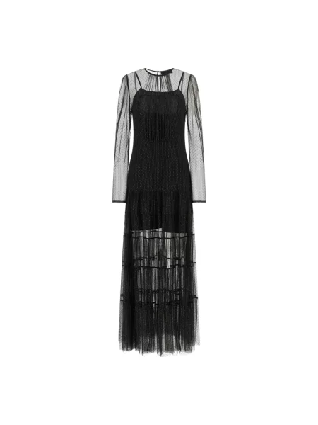 Sukienka maxi Twinset tiulowa czarna