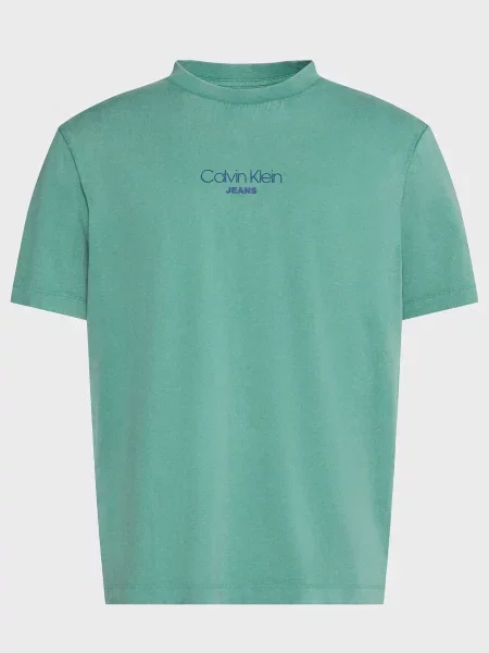 Графический футболка Calvin Klein Jeans зеленая