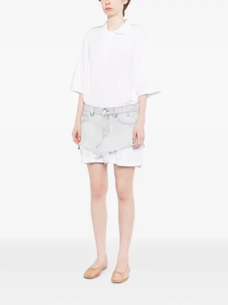 Rochie din denim Alexander Wang alb