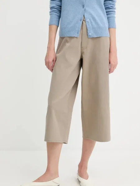 Samsoe Samsoe pantaloni scurți din SAHARP uni high waist bej