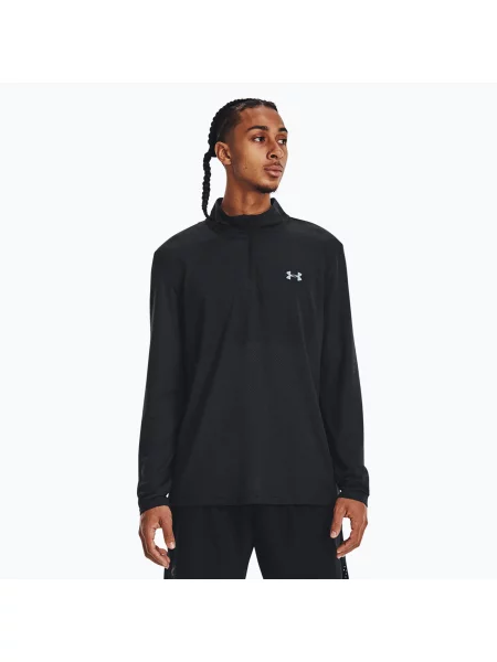 Бягане тениска с дълъг ръкав Under Armour с дълъг ръкав отразяващ черно