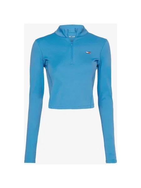 Bluza Tommy Hilfiger Slim Sorona Mix Half Zip Jasnoniebieska XS niebieska