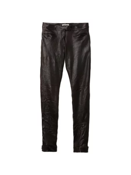Pantaloni Miu Miu din piele maro