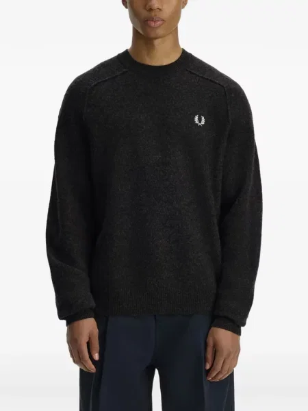 Пуловер Fred Perry бродиран сиво