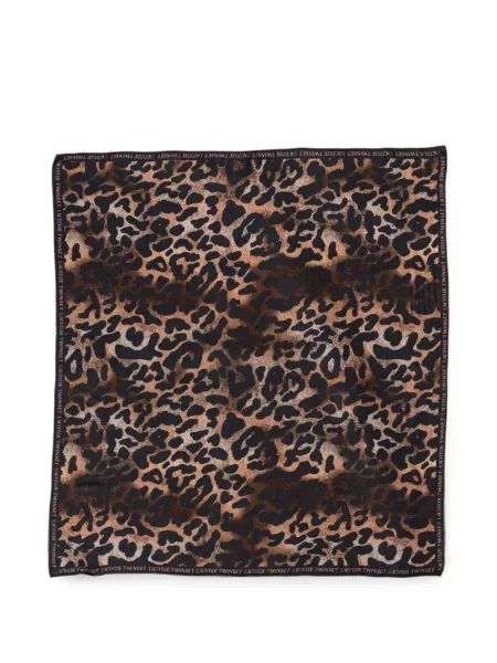 Fular Twinset cu imagine cu imprimeu animal print negru