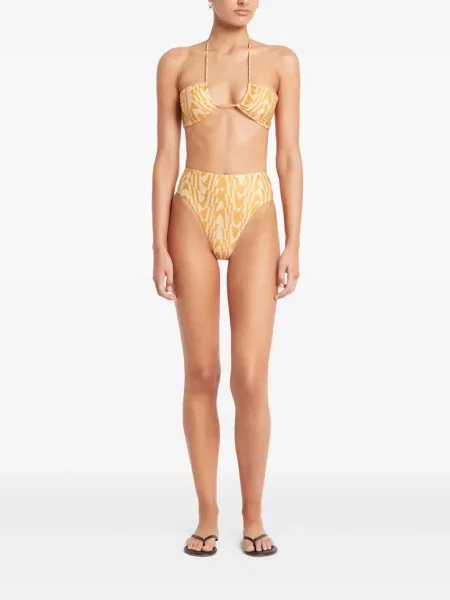 Bikini Faithfull The Brand cu imagine cu imprimeu abstract galben