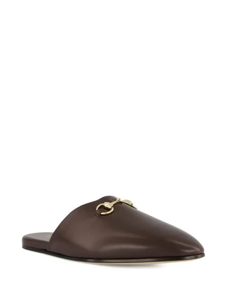 Papuci tip mules Gucci maro