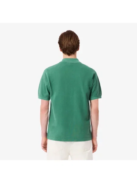 Lacoste Koszulka Polo Classic Fit Z Efektem Sprania zielony