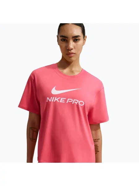 Tricou de antrenament pentru femei Nike Pro Dri-Fit Loose sea coral/white alb